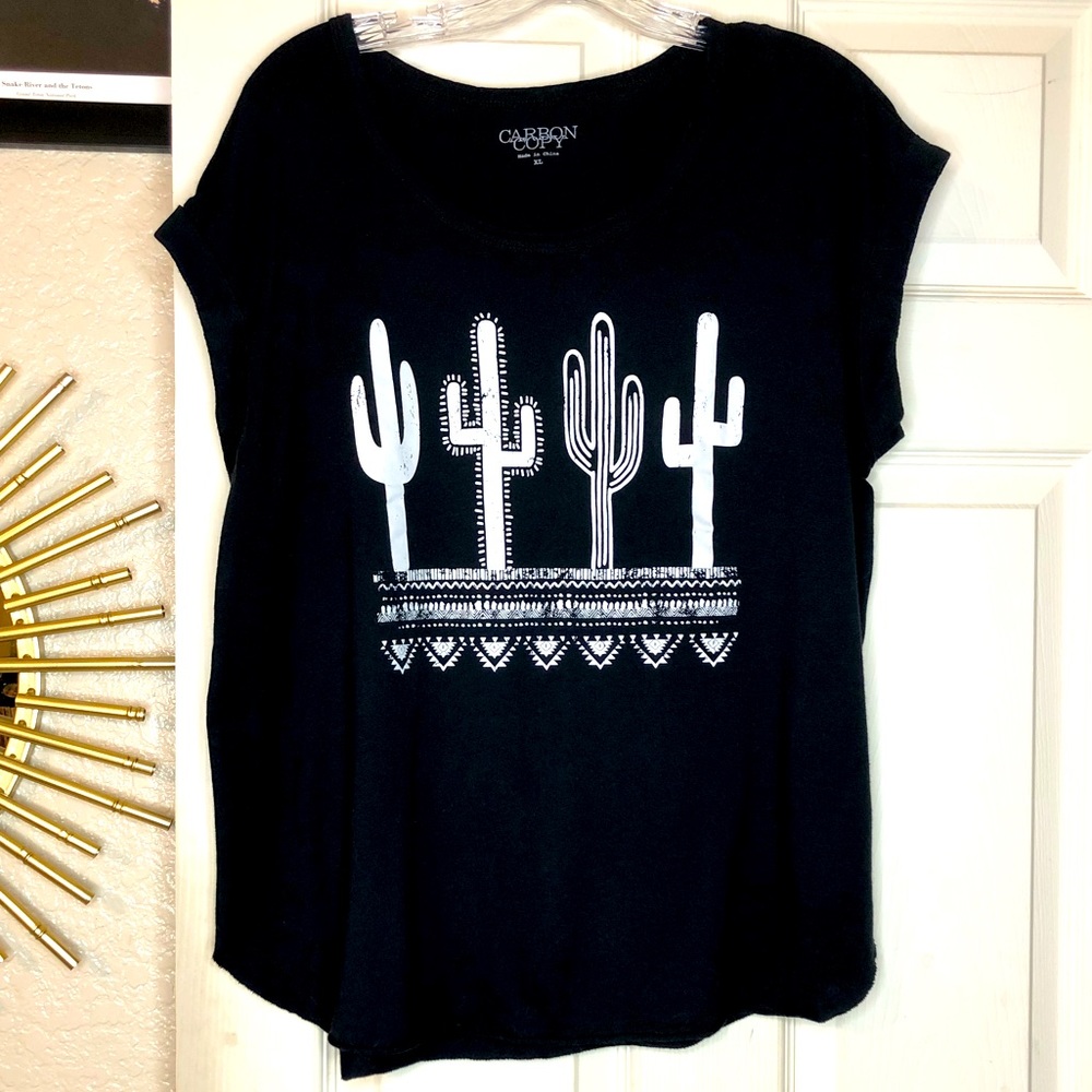 Carbon Copy Blue/Black Cacti Tee Shirt XL